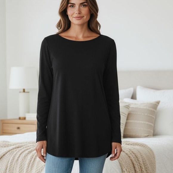 Michael Kors Tops - Michael Kors - Black Tunic Sweater W/ Long Sleeves Round Neck, Brand New, Size S